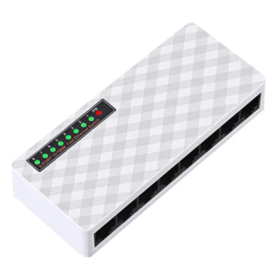 Mini 8 Port RJ45 10/100Mbps Network Switch HUB Fast LAN Ethernet Desktop Adapter - Image 1 of 4