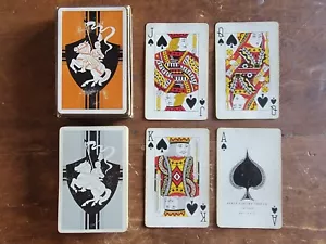 Tarjetas de juego vintage negras y plateadas de Arrco Knight on Horse - Imagen 1 de 2