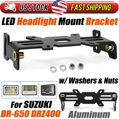 For Suzuki DR-650 DRZ400 LED Headlight Mounting Bracket Kit fits 4X6 Headlights - Image 1 of 4