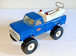Vintage Tonka 4x4 Wrecker Tow Truck 24 Hour Blue Pressed Steel USA Made Nice!