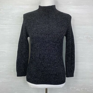 Maglione donna Maison Jules nero metallizzato finto collo taglia small B4 - Foto 1 di 5