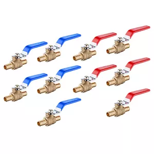 EFIELD 10 PCS 3/4" PEX FULL PORT SHUT OFF  BALL VALVE HOT AND COLD WATER NO LEAD - Picture 1 of 3