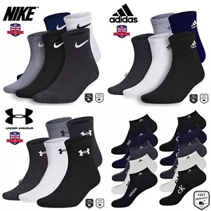 10 Pack Adidas Nike Underarmour Quarter Socks Short Work Sport Cushion Men Women - Picture 1 of 18