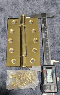 Rodamientos de bolas de bisagra de puerta de latón macizo pulido 5"x3"  Foto 1 de 2