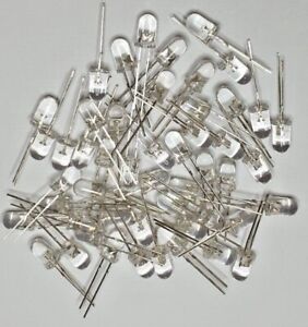 Clear LED's - 5mm - 50 Pack - Red, White, Blue, Green + More - UK Free P&P