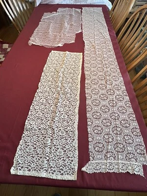 3 piezas restos de tela de encaje crudo Foto 1 de 4