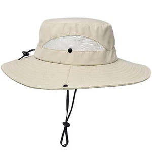 Summer Boy-Girls Outdoor-Sun-Hat Mesh-Fishing-Hat Wide-Brim Safari-Hat Sun-Pr... - Picture 1 of 8