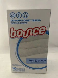 Bounce Free & Gentle Dryer Sheets 160 Count **Unscented/Dermatologist Approved** - Picture 1 of 3