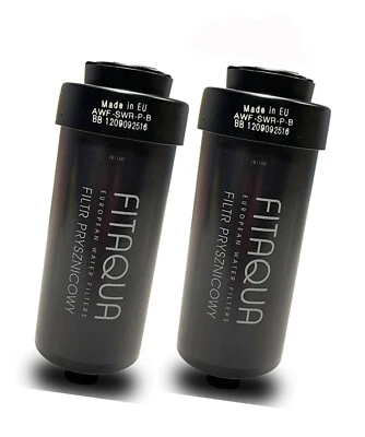 2 x Duschfilter schwarz FitAqua Antiscaling Wasserfilter gegen Chlor und Kalk - Bild 1 von 4