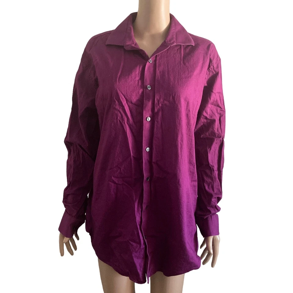Camisa Kenneth Cole Reaction para hombre talla 16 1/2 abotonada púrpura Foto 1 de 4