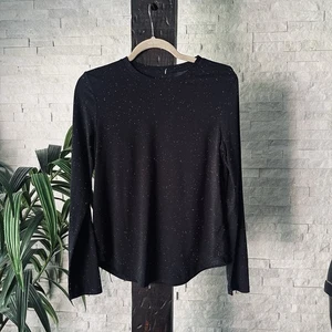 LULULEMON “Love” Long Sleeve Black Speckled Running Shirt Size Small - Picture 1 of 4