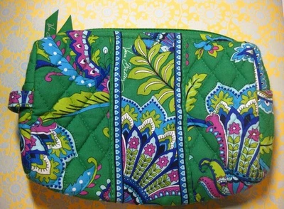 Bolsa de maquillaje cosmético Vera Bradley ~ PAISLEY ESMERALDA ~ NUEVA SIN ETIQUETAS ~ ¡Belleza verde! Foto 1 de 4