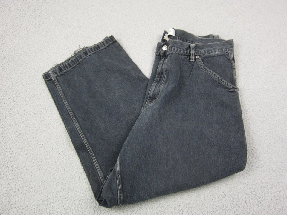 Pantalones de mezclilla holgados vintage Route 66 para hombre 42 x 32 negros carpintero garra cremallera años 90 Foto 1 de 4