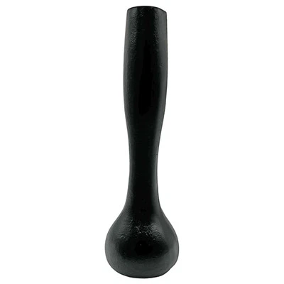 Bergamo Art 16" Decorative Handmade Aluminum Long Round Flower Vase in Black - Image 1 of 3