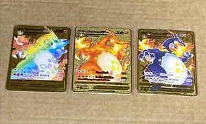 3-Pack Gold Metal Card Collectible Gift Display Fan Art New - Picture 1 of 6
