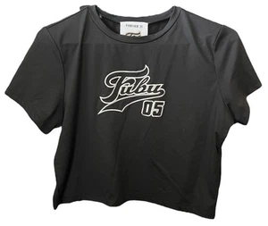 Camisa corta Fubu 05 Forever 21 negra para mujer manga corta grande - Imagen 1 de 5