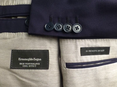 Zegna 10 Pocket Jacket 52R/42R Blue Excellent Condition Blazer Sport Coat Travel - Image 1 of 4