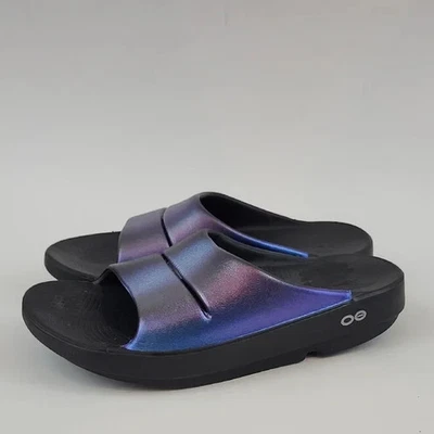 Sandalias OOFOS OOahh Luxe Recovery Slide púrpura para mujer talla 8 / EU 38 Foto 1 de 4