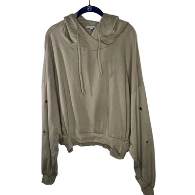 Young Fabulous & Broke Raissa Cropped Snap Sleeve Sweatshirt Hoodie M/L  - Image 1 of 4