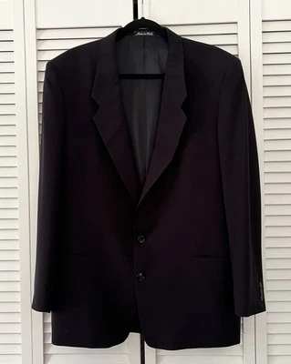 Chaqueta De Colección Giorgio Armani Le Collezioni 100% Lana Virgen Pura Azul Marino Oscuro 42 Larga Foto 1 de 4