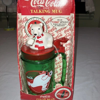 Taza parlante Coca Cola Polar Bear 1998 vintage nueva Foto 1 de 4