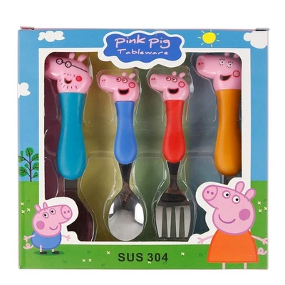 Peppa Pig Tableware ForkActio n Doll Toy George Pig Dad Mom Gifts for kids