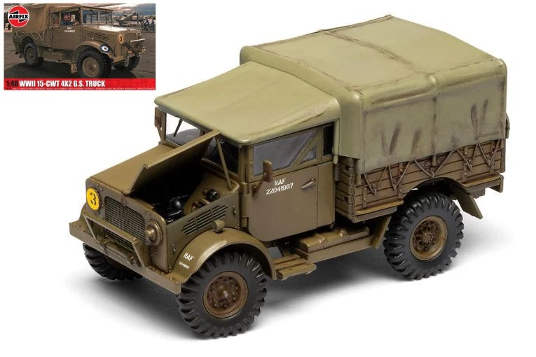 KIT MODELLINO CAMION MILITARE AIRFIX WWII RAF 15-CWT 4X2 G.S. TRUCK SCALA 1:48 - Immagine 1 di 4
