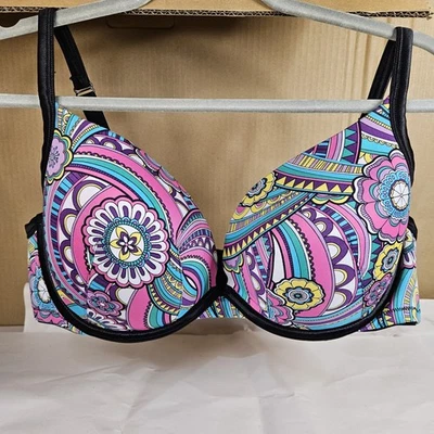 Cacique Bra Womens 44C Tshirt Underwire Intimates Pink Black - Image 1 of 4