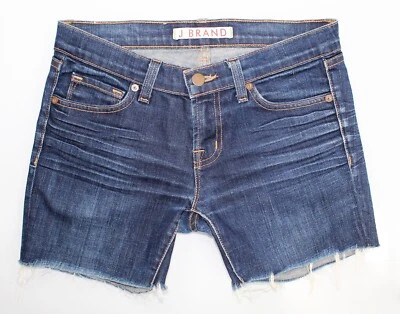 Pantalones Cortos de Jean Para Mujer Marca J Pierna Lápiz Azul Oscuro Denim Corte Talla 25 Daisy Duke Foto 1 de 4