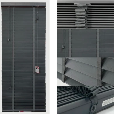 50mm Faux Wood Wooden Venetian blinds Fauxwood Window Blind with Tape Trimmable - Image 1 of 4