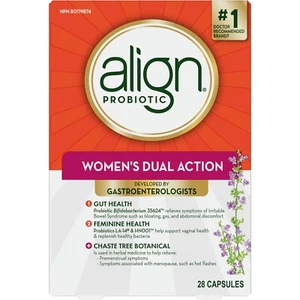 Align Women's Dual Action Gut Health Feminine Chaste Tree Botanical 28 pcs NEW - Picture 1 of 1