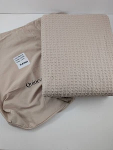 Quince Lux Waffle Duvet Cover Twin Sand/Tan Organic Cotton New Open Bag - Picture 1 of 15