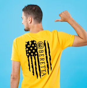 T-shirt Beretta Distressed Flag Clay Pigeon | Skeet | Trap Shooting Tee  - Picture 1 of 4