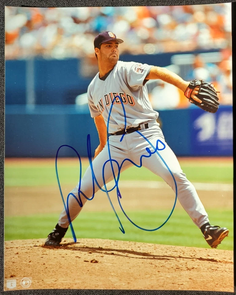 Fotografía autógrafa de Andy Benes de los Padres de San Diego 8x10 MLB  Foto 1 de 2