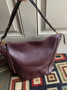 Pre-Loved Mulberry Red Bordeaux Calf Leather Camden Grained Shoulder Bag ENGLAND - Picture 1 of 11