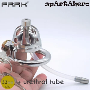 FRRK Stainless Steel Male Chastity Cage with Tube Lock Ring Chastity Device - Picture 1 of 14
