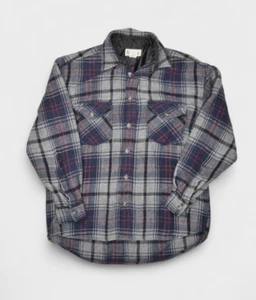 Vintage Aeropostale Shirt Mens S Wool Blend Flannel Plaid Button Up Grunge - Picture 1 of 8