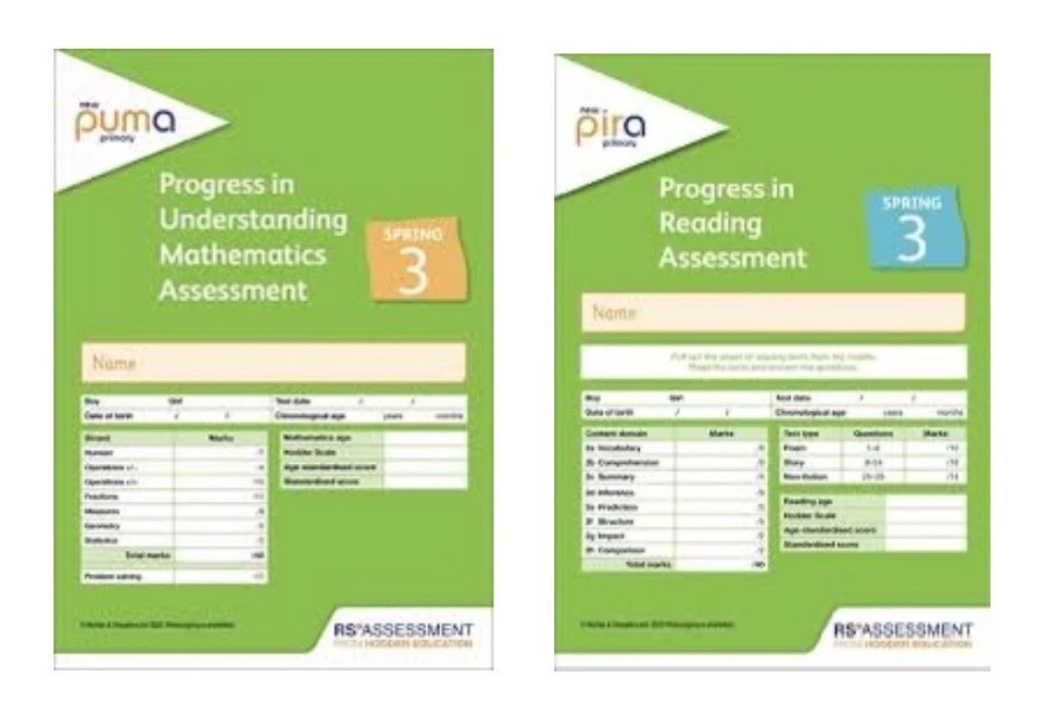 NEW PUMA  & PIRA Test Papers - YEAR 3 [SPRING] With Mark Scheme (Answers) - Image 1 of 1