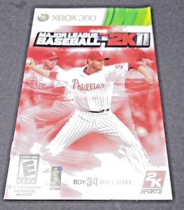 Xbox 360 ~ Major League Baseball 2k11 Manual de juego original solamente - Imagen 1 de 2