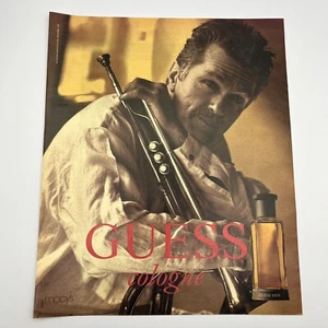 Guess Cologne Actor Tom Skerritt 1991 Vintage Print Ad 10"x12" trumpet - Picture 1 of 1