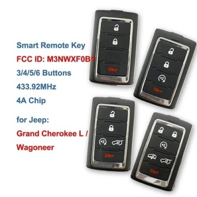 Smart Remote Car Key  3/4/5/6 Buttons 433.92Mhz 4A Chip jeep  FCC ID: M3NWXF0B1 - Image 1 of 4