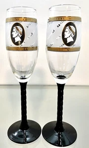 Set Of 2 Caesars Palace Hotel Casino Las Vegas Champagne Flute Glasses 8.5” T - Picture 1 of 10