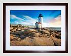Lighthouse Seascape Beach Sky Black Frame Framed Art Print Picture B12x9451