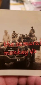 WW2 USA SOLDIER ORIGINAL PHOTO SOLDIER ON TOP OF ARMY TRUCK  - Picture 1 of 3