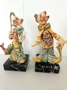 2 - VINTAGE Fontanini Depose Italien Clown Figuren auf Carrara Marmorsockel - 6 Zoll - Bild 1 von 9