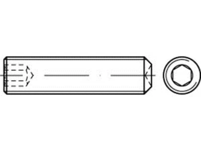Perno Filettato din 916 Con Ringschneide M4 X 6mm Acciaio Inox A2 Brugola - Immagine 1 di 3