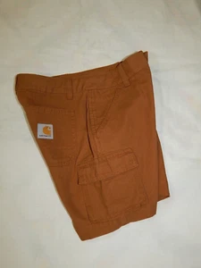 BNWT Carhartt Boys 8 Canvas Cargo work shorts Brown New - Picture 1 of 7