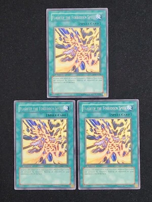 3 x YuGiOh Flash of the Forbidden Spell - CDIP-EN038 1st Rare Spell Card LP - Image 1 of 4