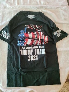 Camiseta Trump 2024 All Aboard The Train bandera estadounidense talla 4XL T1 - Imagen 1 de 4