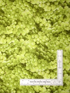 Farmers Market Green Grapes Fruit Food Cotton Fabric RJR Retired By The Yard - Picture 1 of 1